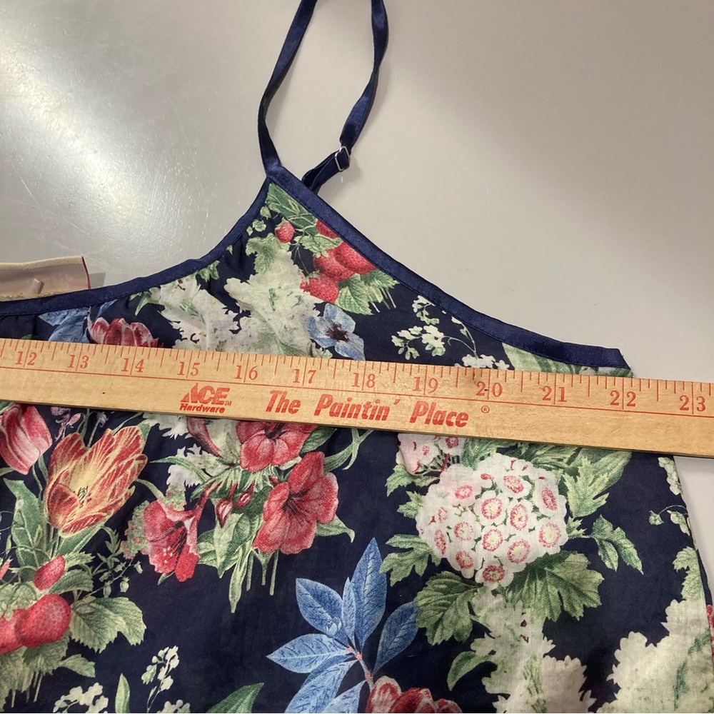 Floral Print Cotton Papinelle Chemise - Navy and Pink XL - Picture 13 of 13